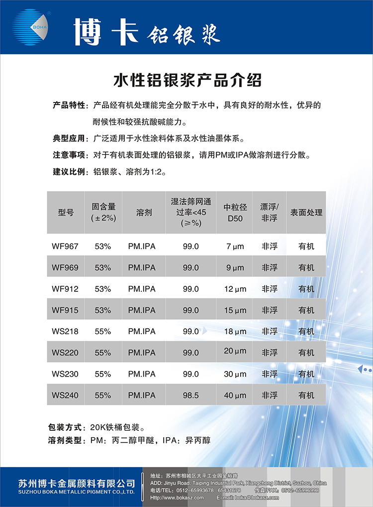 水性铝银浆产品说明